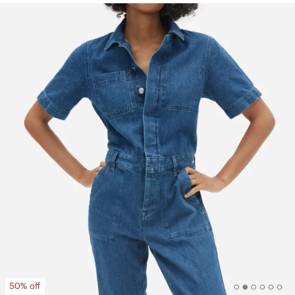 Everlane The Super-Soft Summer Jean Coverall Denim Jumpsuit